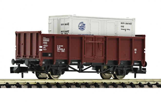 Gondola car type Es with container<br /><a href='images/pictures/Fleischmann/Fleischmann-820526.jpg' target='_blank'>Full size image</a>